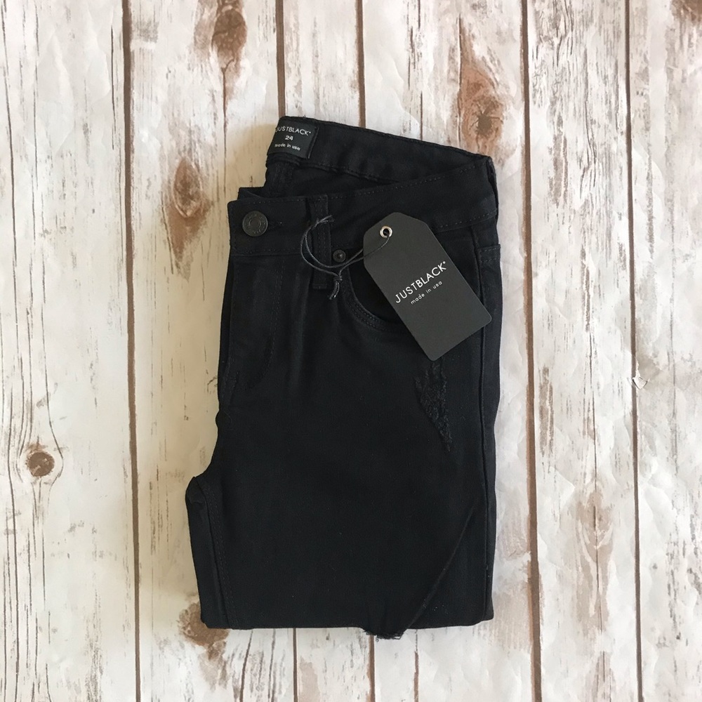 🧡last pair❗️ Just Black Skinny Distressed Jeans - Picture 2 of 13